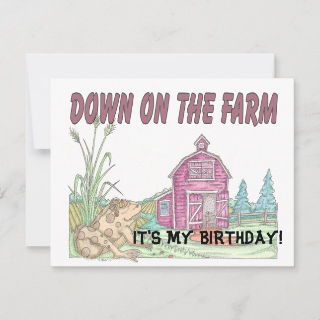 Farm Childrens Birthday Kort (Framsida)