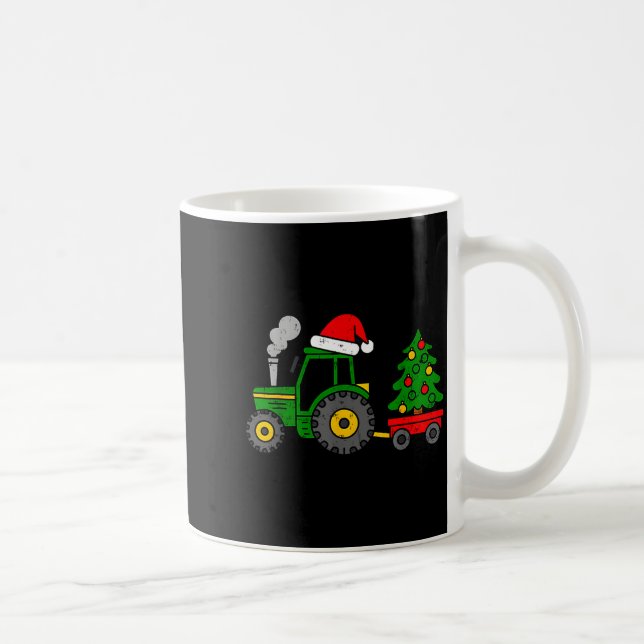 Farm Christmas Tractor Tree Xmas Truck Boys Kids T Kaffemugg (Höger)