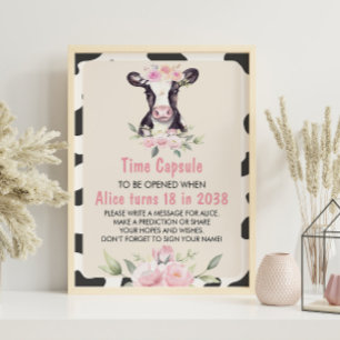 Farm Cow Birthday Time Kapseltecken Poster