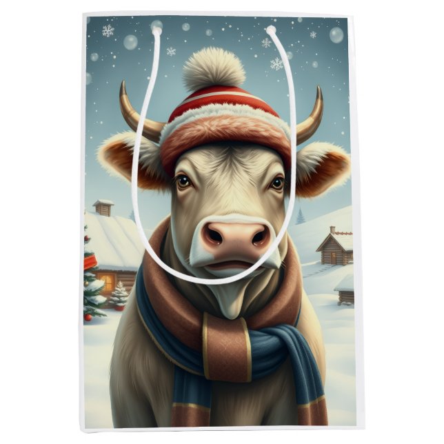 Farm Cow i Preppy Winter Attire och Hat Winter (Framsidan)