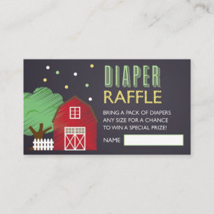 Farm Diaper Raffle Biljett Tilläggskort