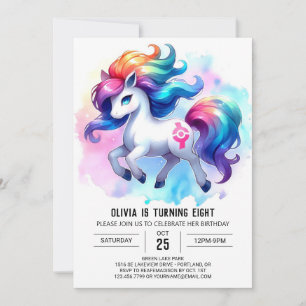 Farm Digital Horse Birthday Inbjudningar