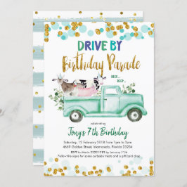 Farm Drive by Boy Birthday Parad Inbjudningar