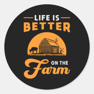 Farm Farmer Agriculture Chicken Farming Funny Gift Runt Klistermärke