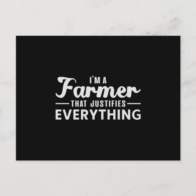 Farm Farmer Agriculture Farming Funny Tractor Gift Vykort (Framsida)