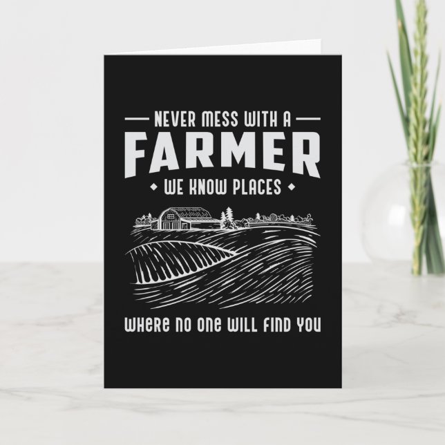 Farm Farmer Farming Agriculture Funny Tractor Gift Kort (Framsida)