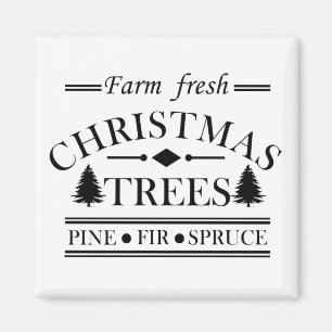 Farm, färsk God jul gräs träd Magnet