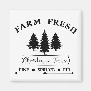 Farm, färsk God jul gräs träd Magnet