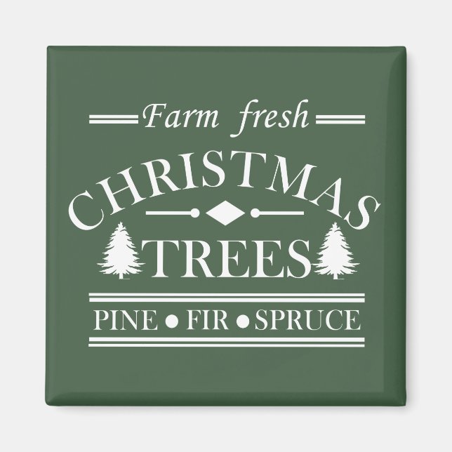 Farm, färsk God jul gräs träd Magnet (Framsidan)