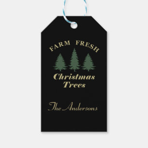 Farm, färsk god jul gräs träd presentetikett