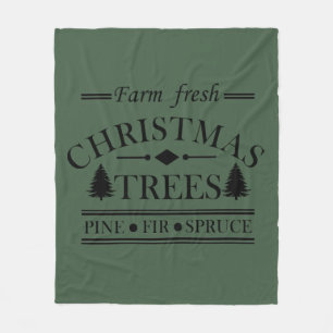 Farm, färsk God jul träd Fleecefilt