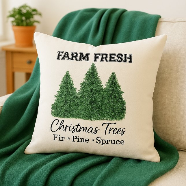 Farm Färsk Julgran-Helgdag-startdekor Kudde (Skapare uppladdad)
