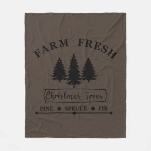 Farm, färsk Julgranar Fleecefilt