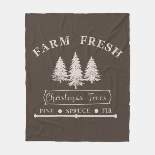 Farm, färsk Julgranar Fleecefilt