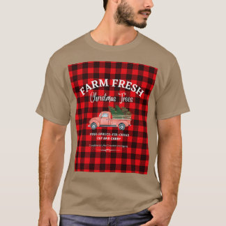FARM FÄRSK JULGRANAR, GAMLA RED LASTBIL, JULAFTON  T SHIRT