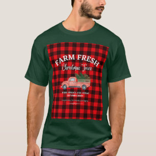 FARM FÄRSK JULGRANAR, GAMLA RED LASTBIL, JULAFTON  T SHIRT