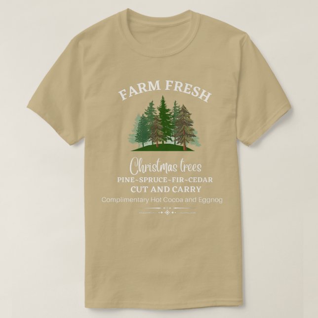 FARM FÄRSK JULGRANAR, GRÄS, SPRUC, FIR, CED T SHIRT (Design framsida)