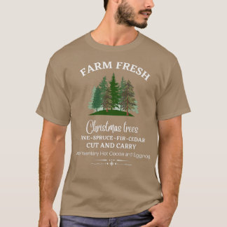 FARM FÄRSK JULGRANAR, GRÄS, SPRUC, FIR, CED T SHIRT