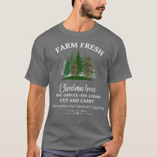 FARM FÄRSK JULGRANAR, GRÄS, SPRUC, FIR, CED T SHIRT