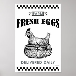 FARM FÄRSKA ÄGG POSTER