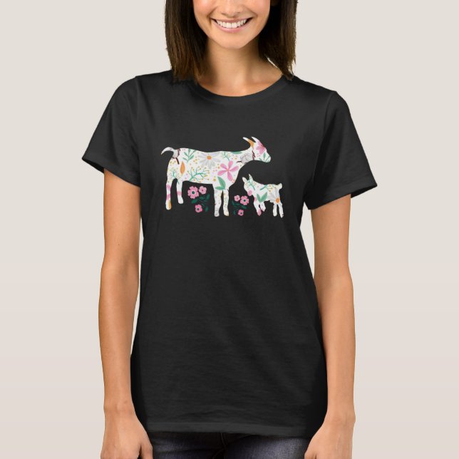 Farm Flower Goat T Shirt (Framsida)