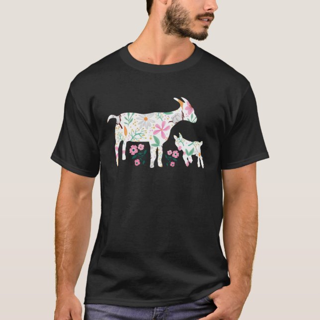 Farm Flower Goat T Shirt (Framsida)
