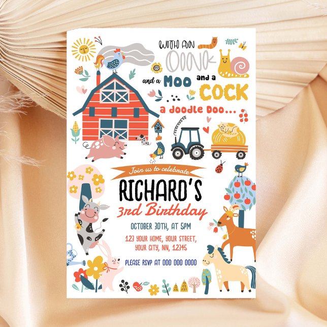 Farm Födelsedagsfest inbjudan (Skapare uppladdad)