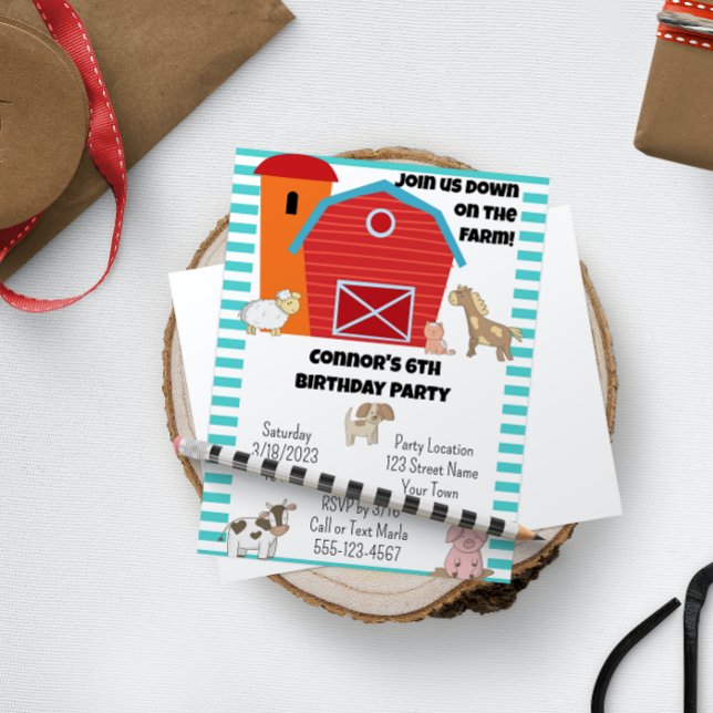 Farm Födelsedagsfest inbjudan (Skapare uppladdad)