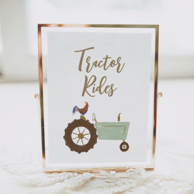 Farm Födelsedagsfest Tractor Rides-tecken Poster (Skapare uppladdad)