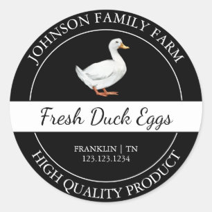 Farm Fresh Anka Egg Black Label Runt Klistermärke