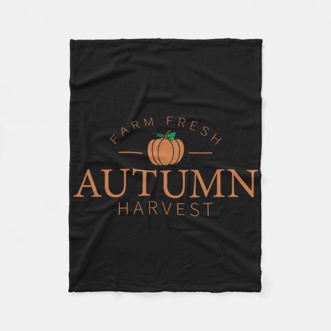 Farm Fresh Autumn Harvest Cute Pumpkin Patch Fall Fleecefilt (Framsidan)