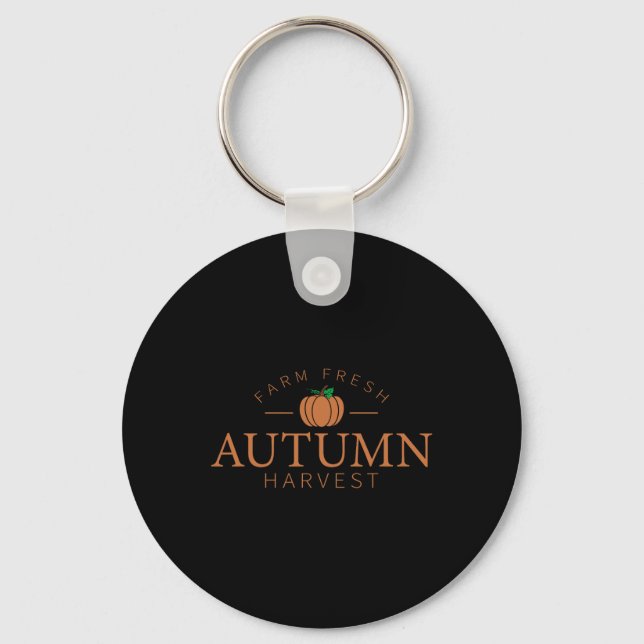 Farm Fresh Autumn Harvest Cute Pumpkin Patch Fall Nyckelring (Framsida)