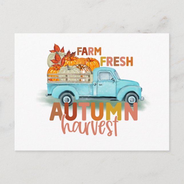 Farm Fresh Autumn Harvest Quote Helg Vykort (Framsida)