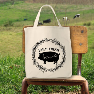 Farm Fresh Bacon Gris Silhouette Wandeans Tygkasse