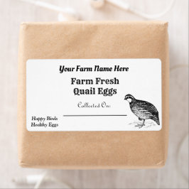 Farm Fresh Bob White Quail Eggs White Carton Fraktsedel