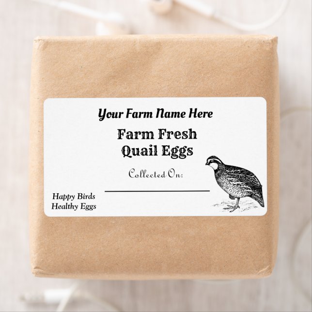 Farm Fresh Bob White Quail Eggs White Carton Fraktsedel (Insitu)