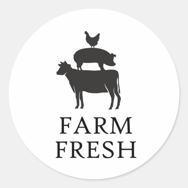 Farm Fresh, Boskap Runt Klistermärke (Framsida)