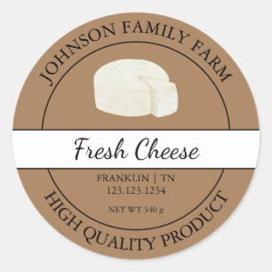 Farm Fresh Cheese Label Runt Klistermärke