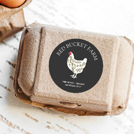 Farm Fresh Chicken Eggs Retro Runt Klistermärke