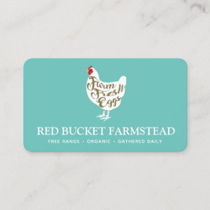 Farm Fresh Chicken Eggs Retro Visitkort