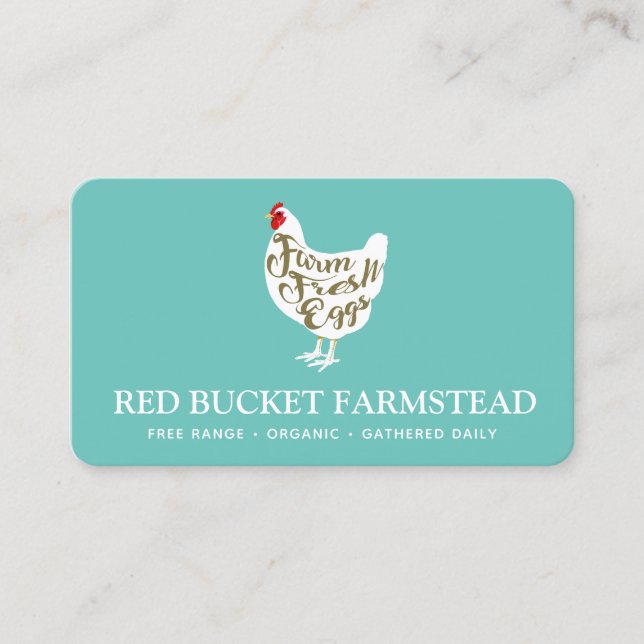 Farm Fresh Chicken Eggs Retro Visitkort (Framsida)