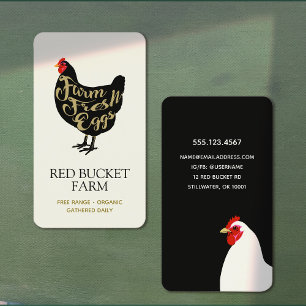 Farm Fresh Chicken Eggs Retro Visitkort