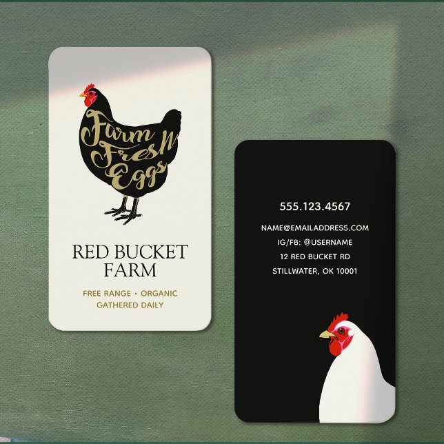 Farm Fresh Chicken Eggs Retro Visitkort (Skapare uppladdad)