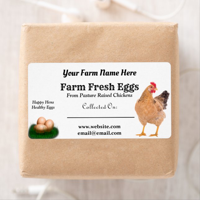 Farm Fresh Chicken Eggs White Carton Fraktsedel (Insitu)