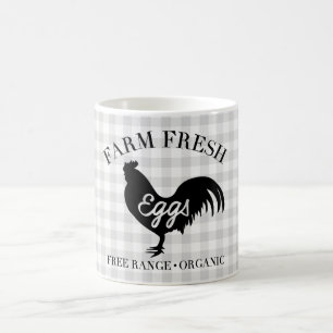 Farm Fresh Chicken Land Gingham Kaffemugg