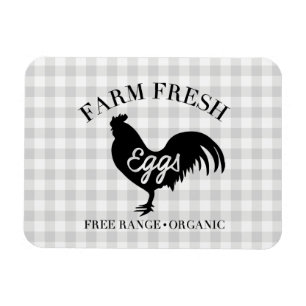 Farm Fresh Chicken Land Gingham Magnet
