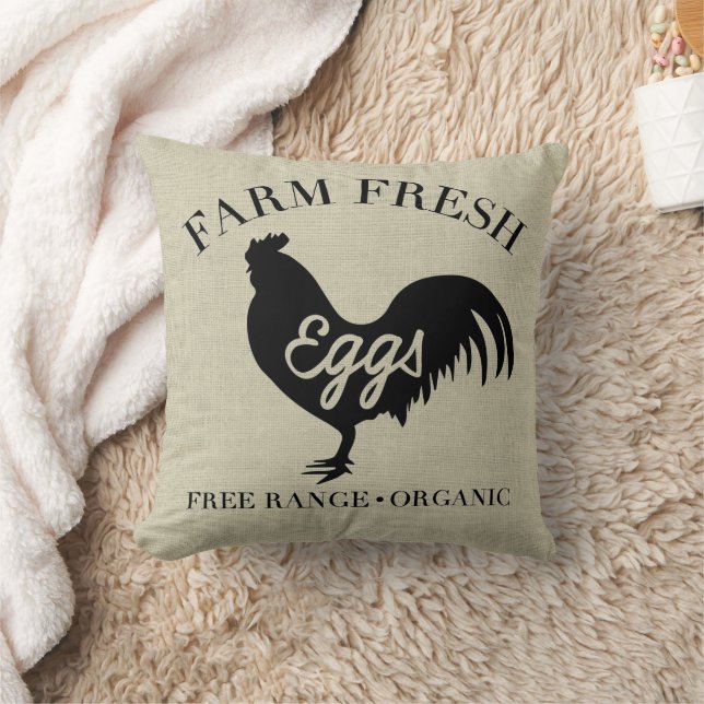 Farm Fresh Chicken Land Silhouette Kudde (Filt)