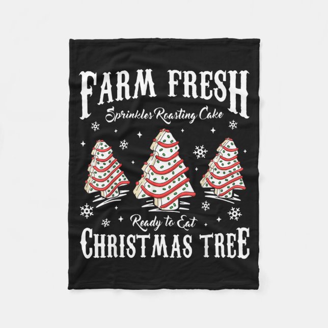 Farm Fresh Christmas Tree Xmas Debbie Cakes Family Fleecefilt (Framsidan)