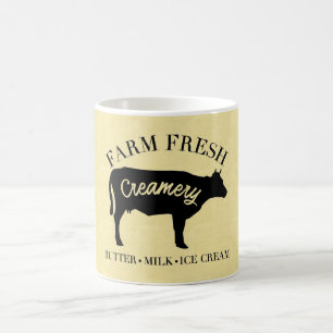 Farm Fresh Creamery Cow Silhouette Kaffemugg