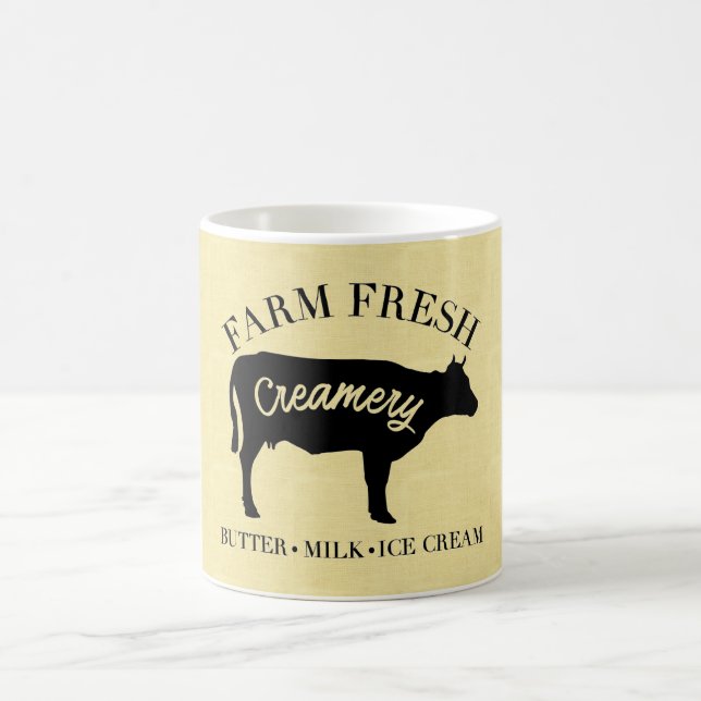 Farm Fresh Creamery Cow Silhouette Kaffemugg (Center)